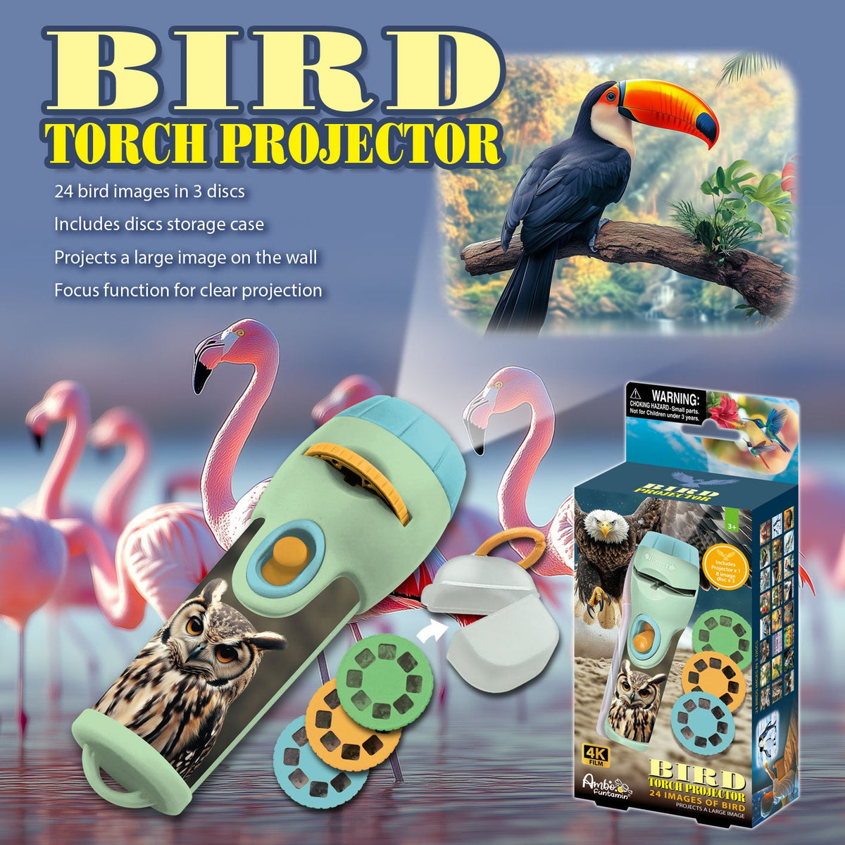 Birds large torch projector 24 images
