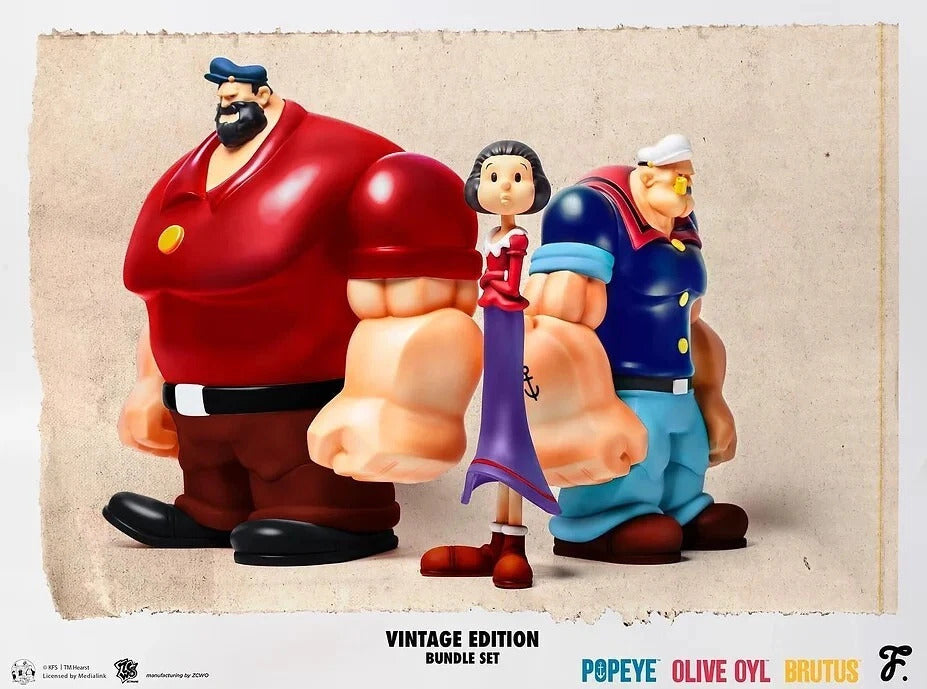 Popeye x Fools Paradise - 90th Anniversary Vintage Bundle PVC Statue Set - New