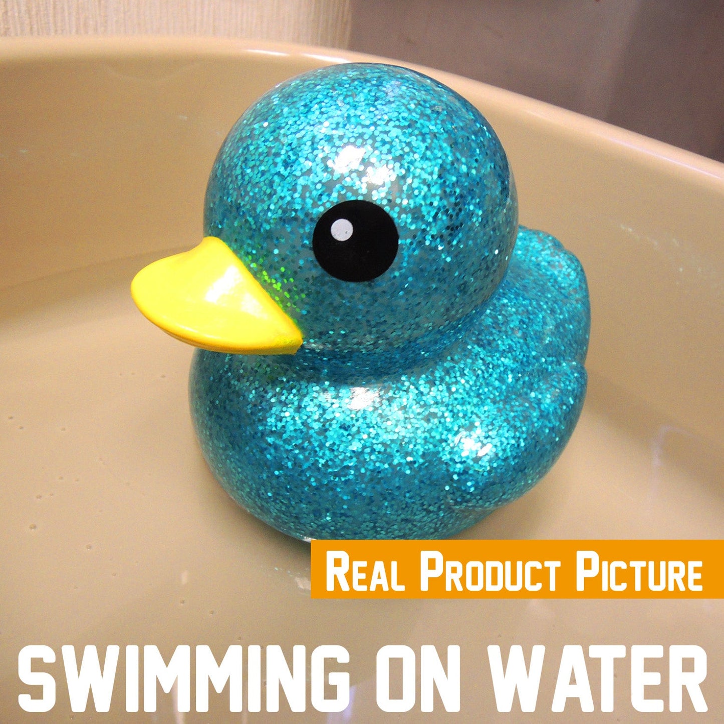 10cm Glitter duck, 7 color Bulk