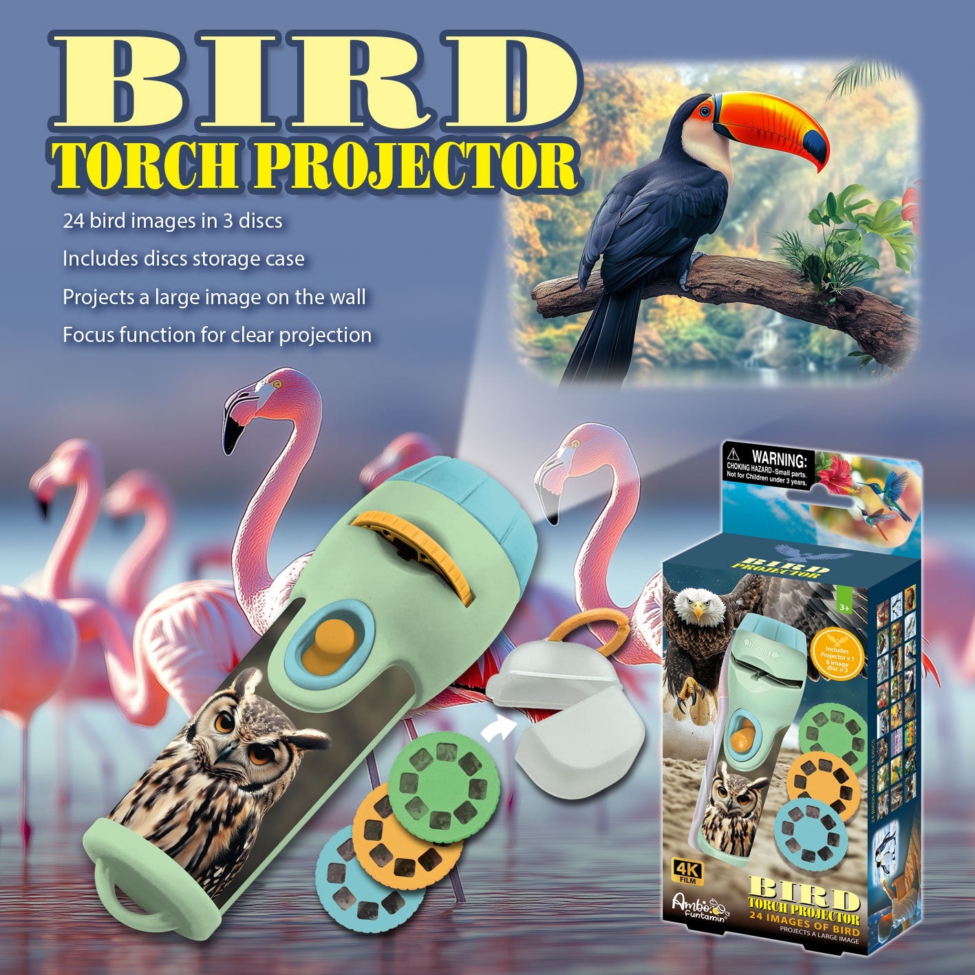 Birds large torch projector 24 images