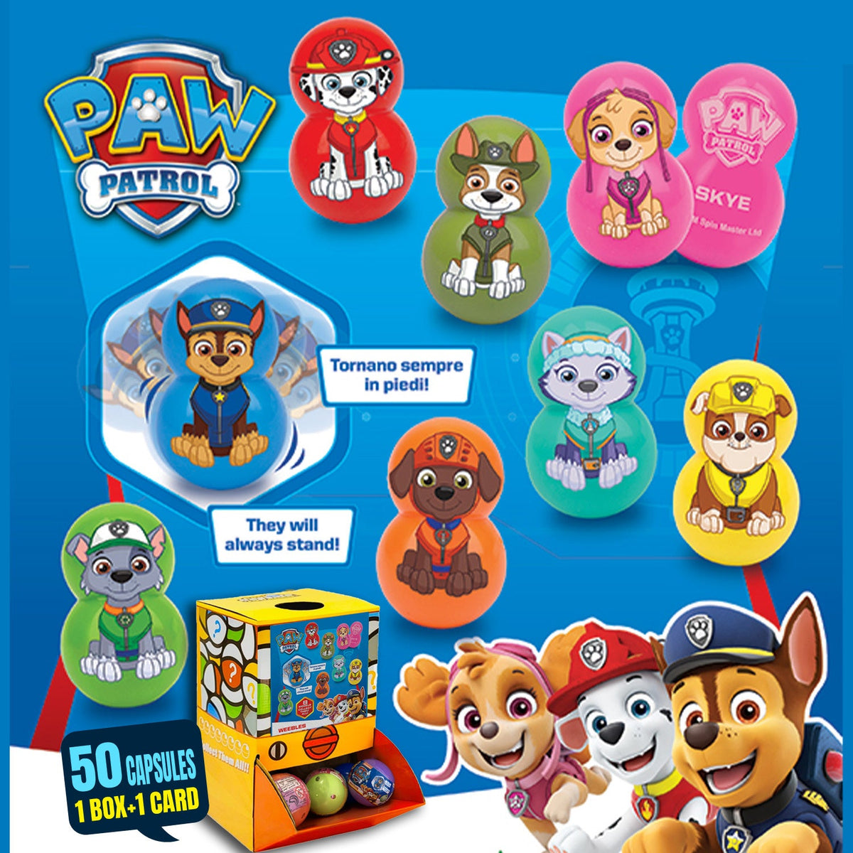 Paw Patrol Weebles Countertop Capsule Display(5cm L40)