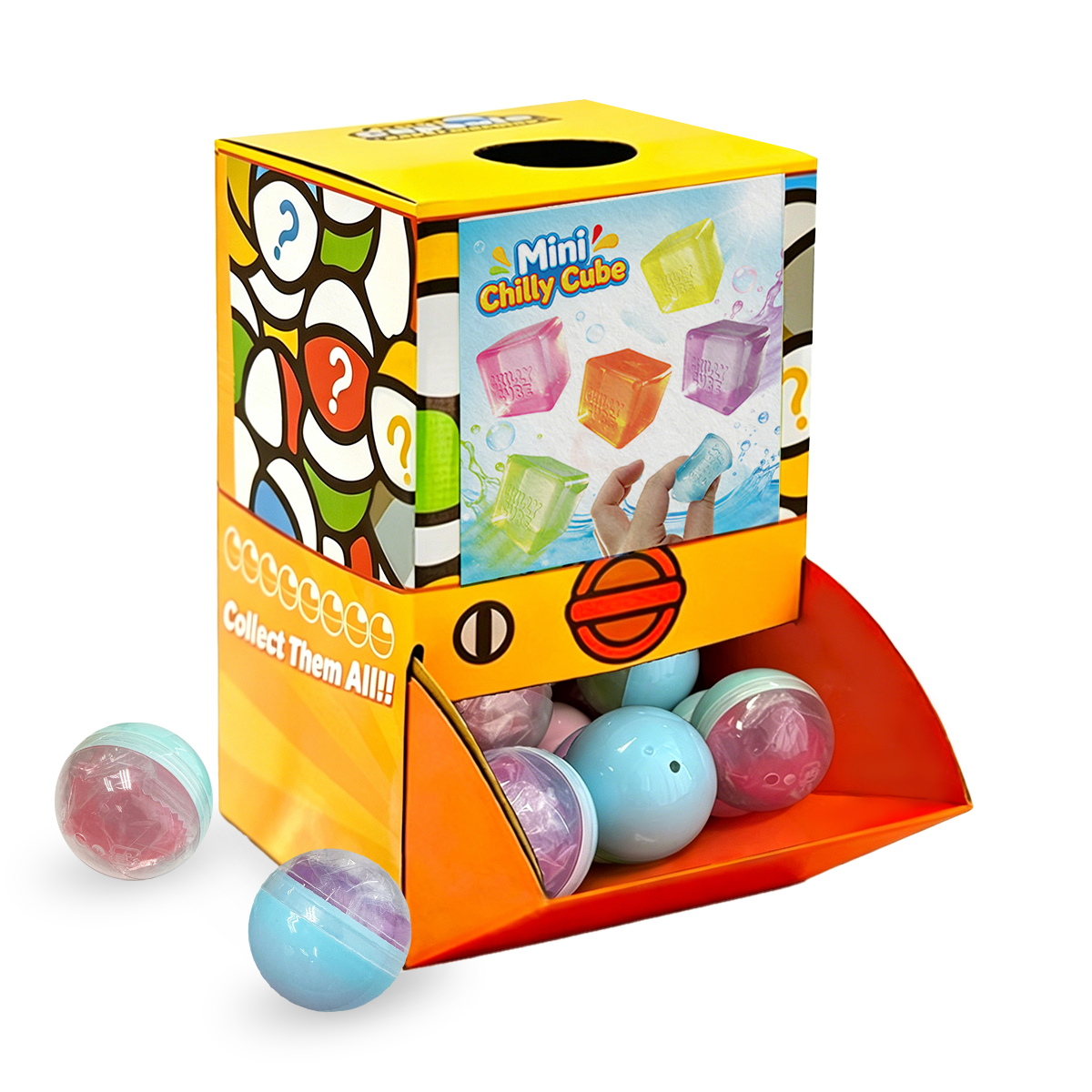 Mini Chilly Cube Gummy Countertop Capsule Display(5cm L40)