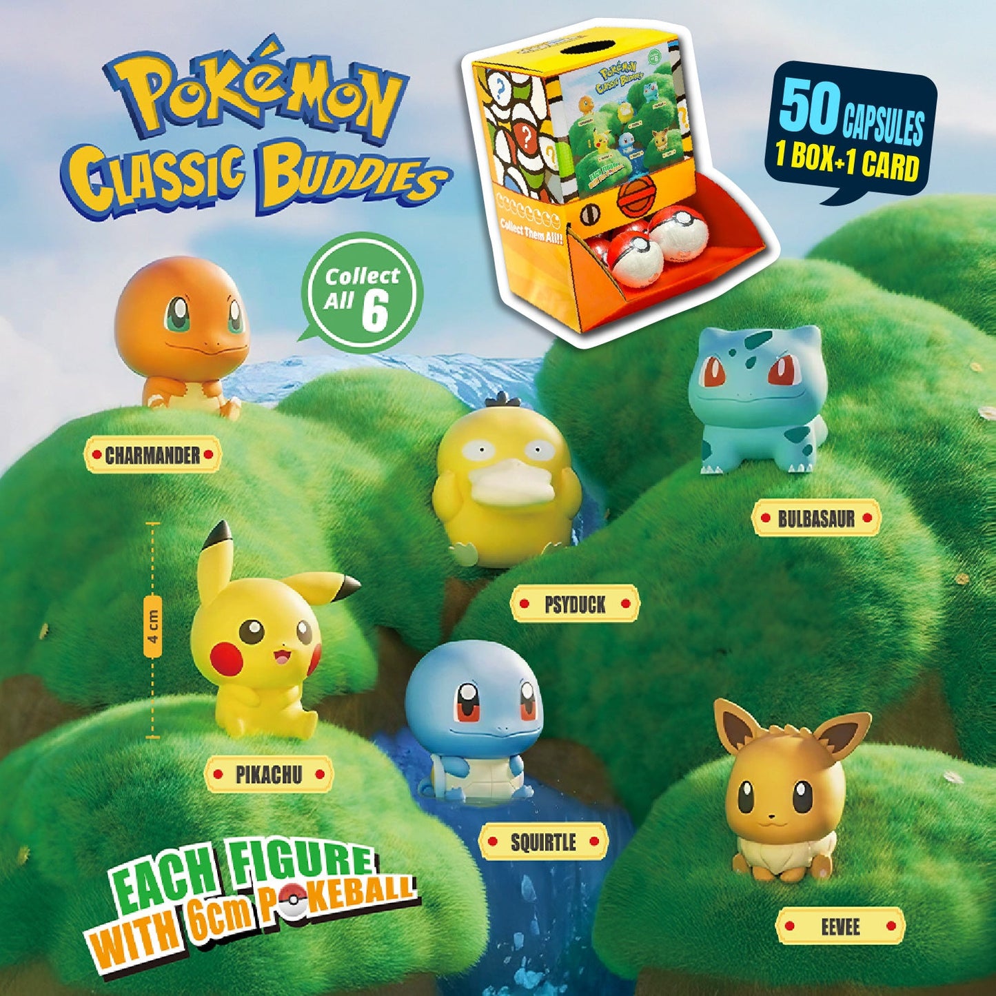 [Pre-order May2026 arrival] Pokemon Characters Figure Countertop Capsule Display(6cm L18)