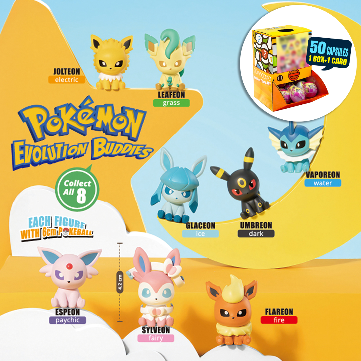 [Pre-order May2026 arrival] Pokemon Evolution Characters Countertop Capsule Display(6cm L18)