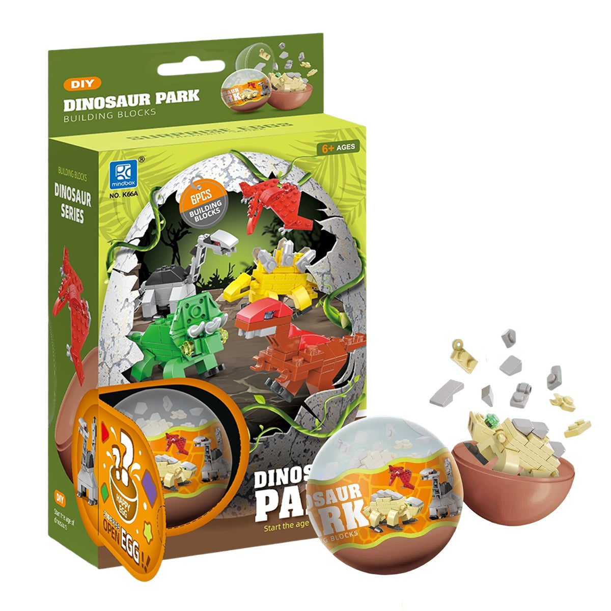 Brick Dinosaur Park 6pc capsule box(65mm)