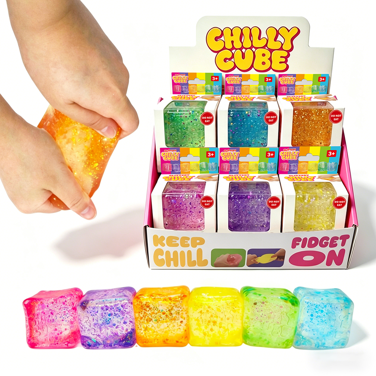 [Random color 1pc] Chilly Cube Glittery (6 colors) in display box