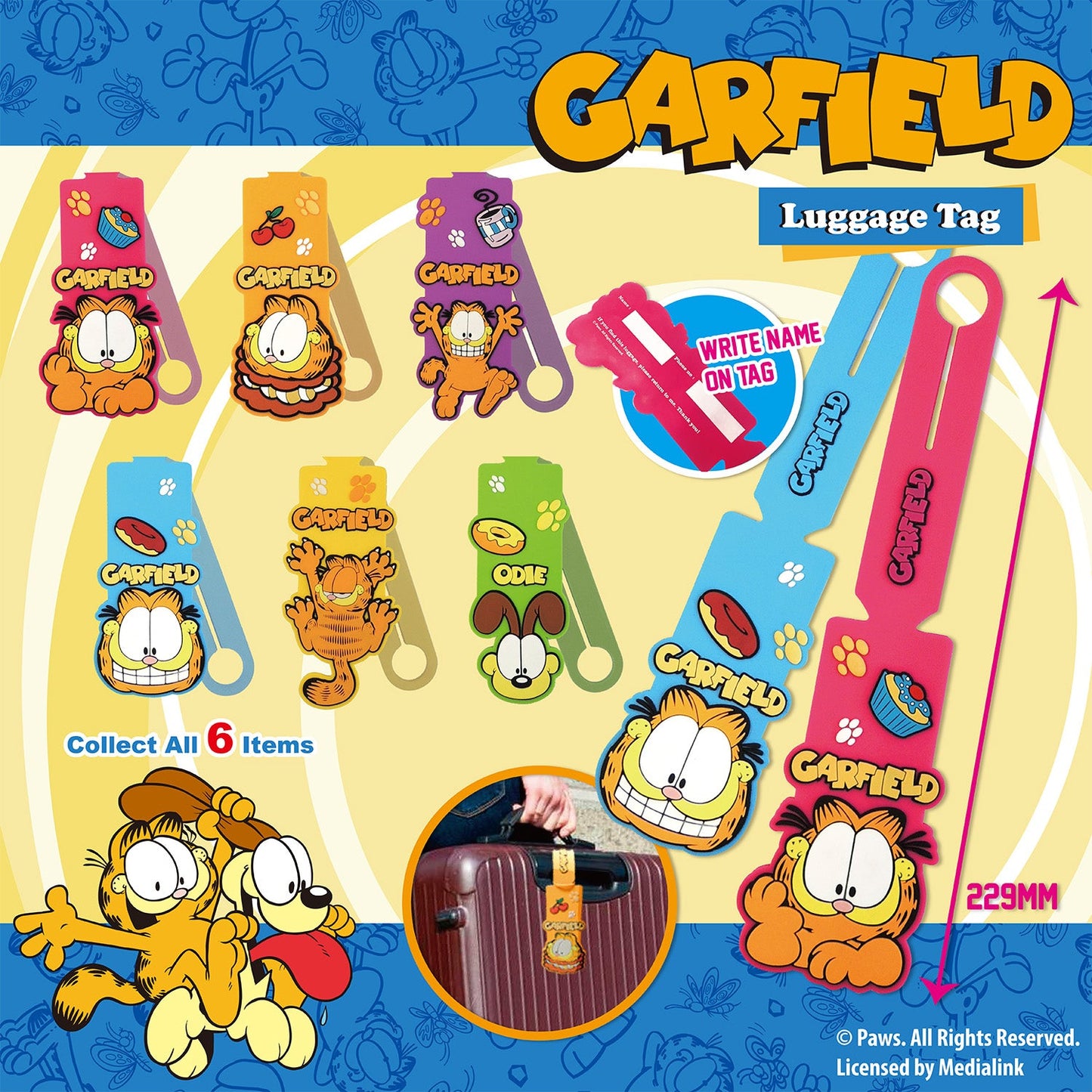 Garfield Luggage Tag w/Card Bulk [Random 1pc]