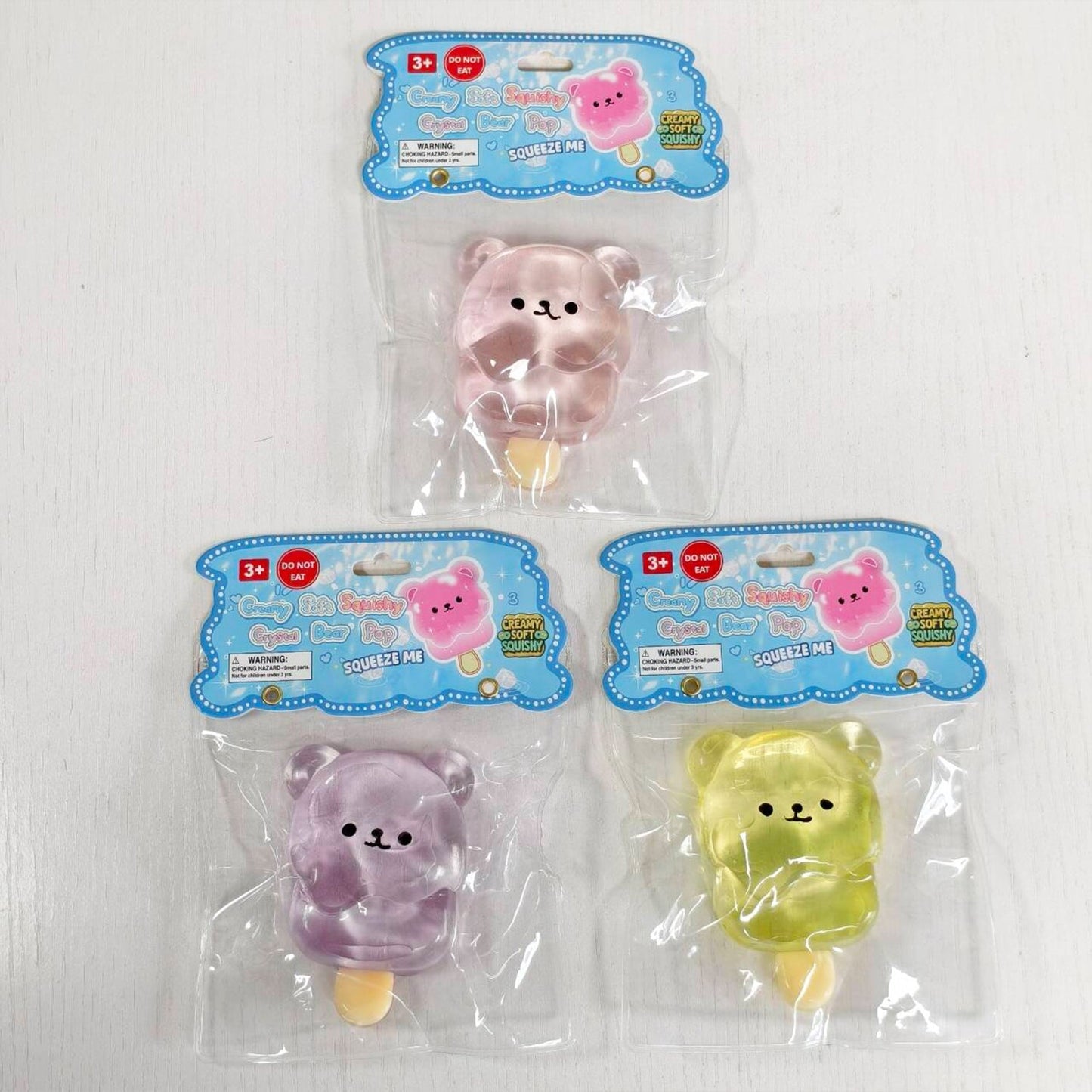 Creamy Soft Squishy Crystal Bear Pop w/display