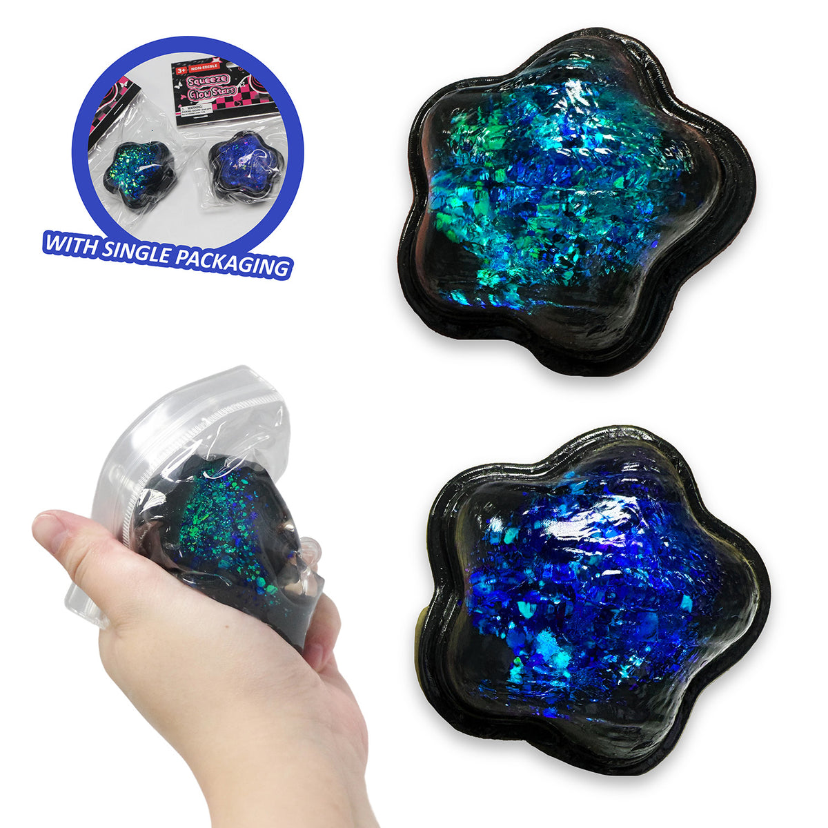 Squeeze Glow Stars w/display