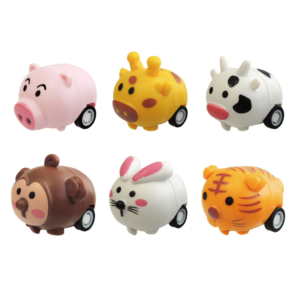 Cute Animal Pull Back Car Bulk 6pcs/bag