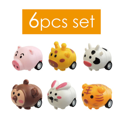 Cute Animal Pull Back Car Bulk 6pcs/bag