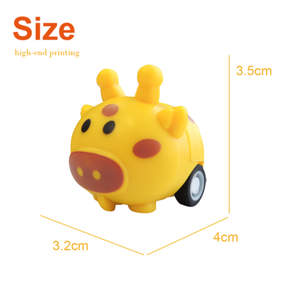 Cute Animal Pull Back Car in 50mm capsule
