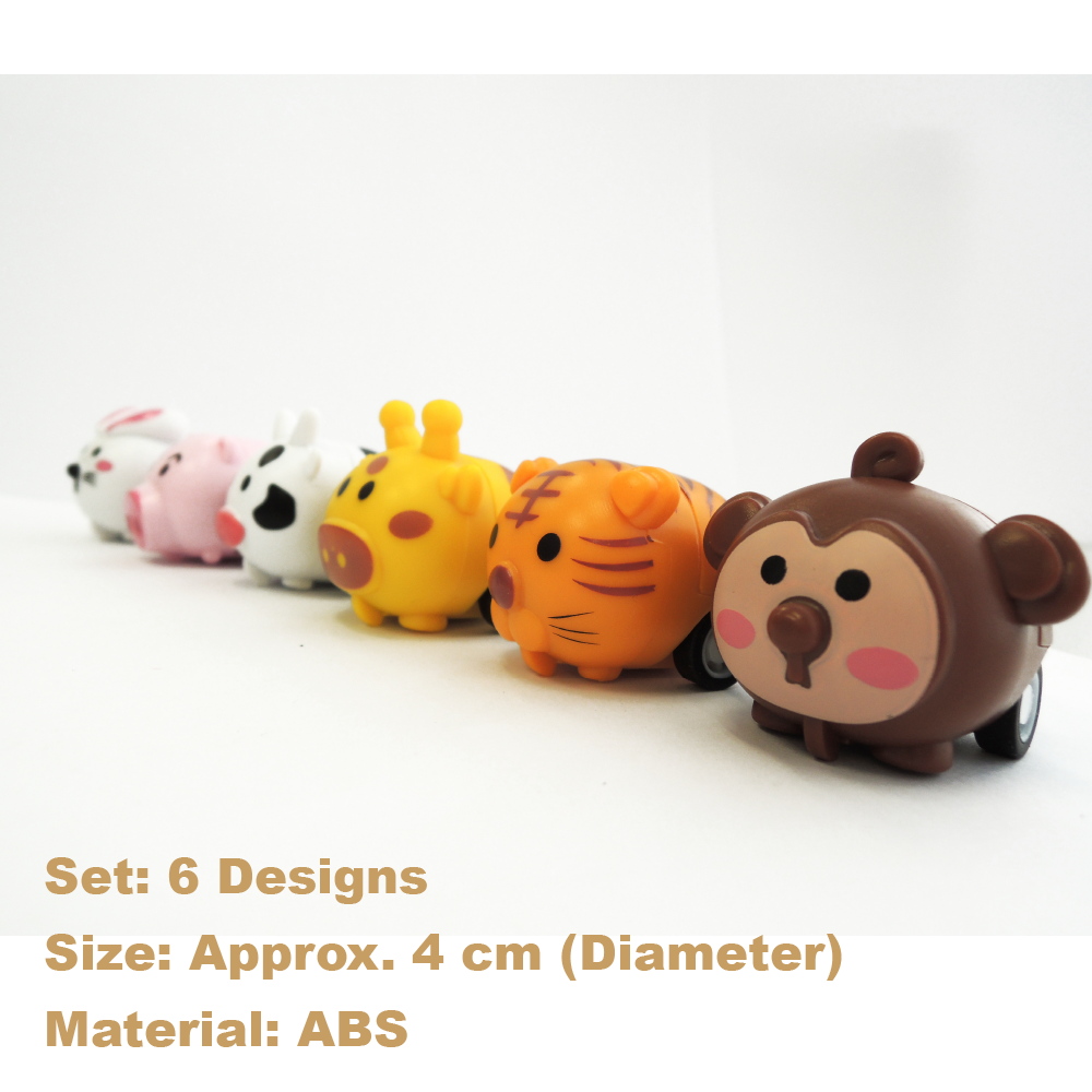 Cute Animal Pull Back Car in 50mm capsule