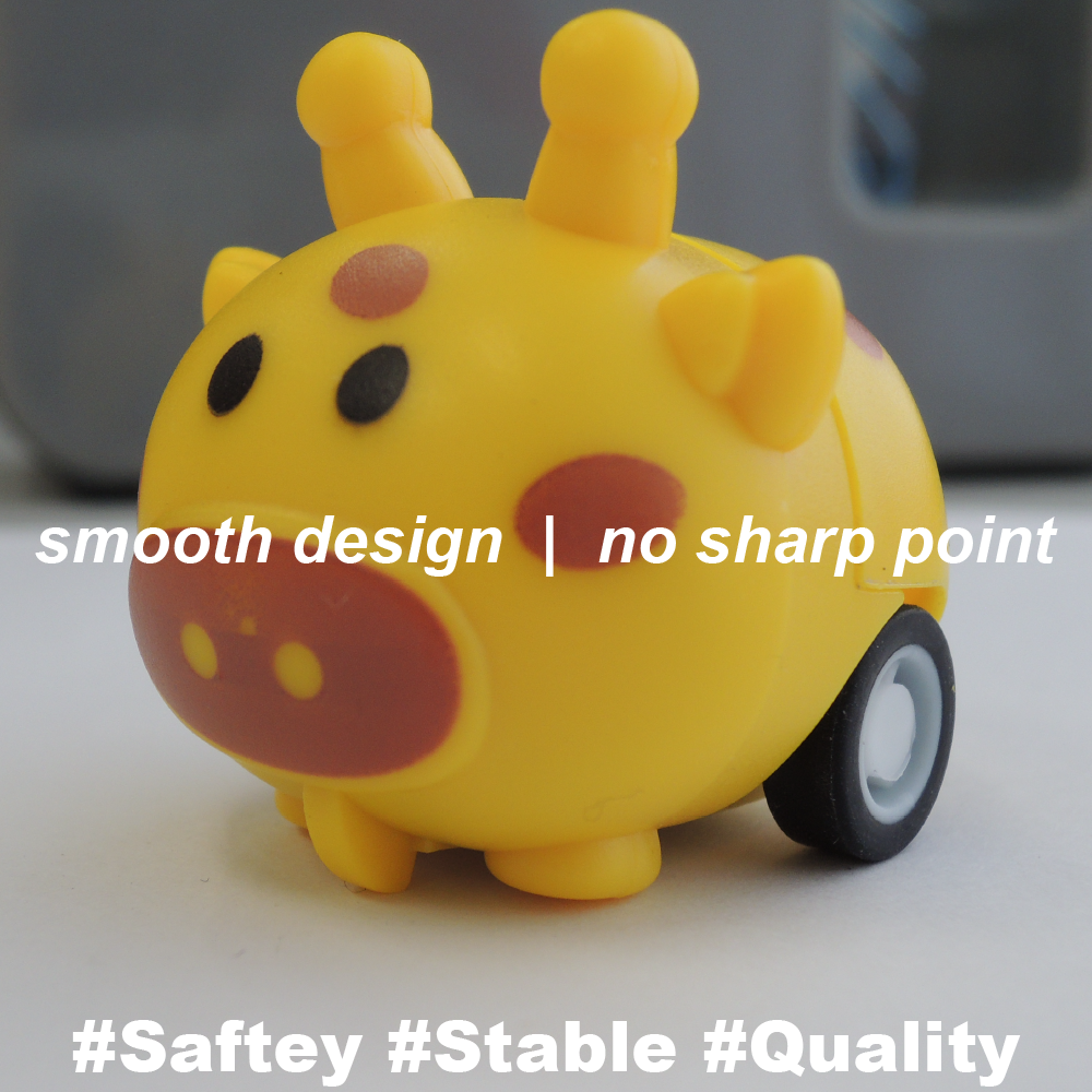 Cute Animal Pull Back Car in 50mm capsule