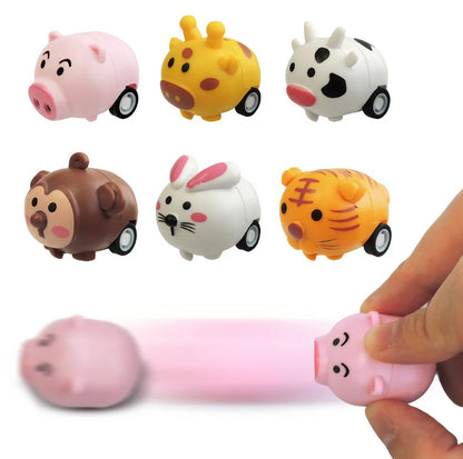 Cute Animal Pull Back Car Bulk 6pcs/bag