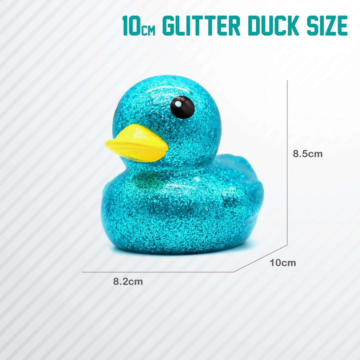 10cm Glitter Duck with Cardboard Box, 7 Colors