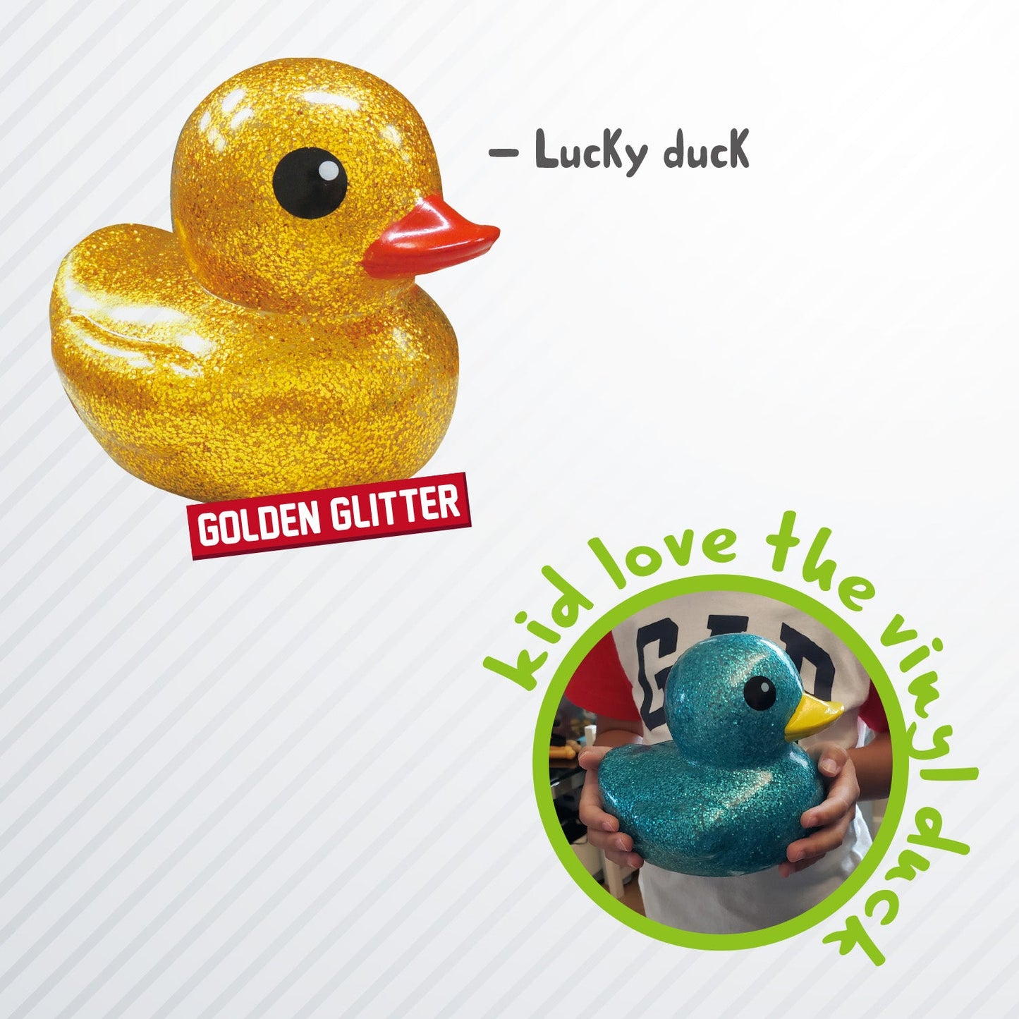 10cm Glitter Duck with Cardboard Box, 7 Colors