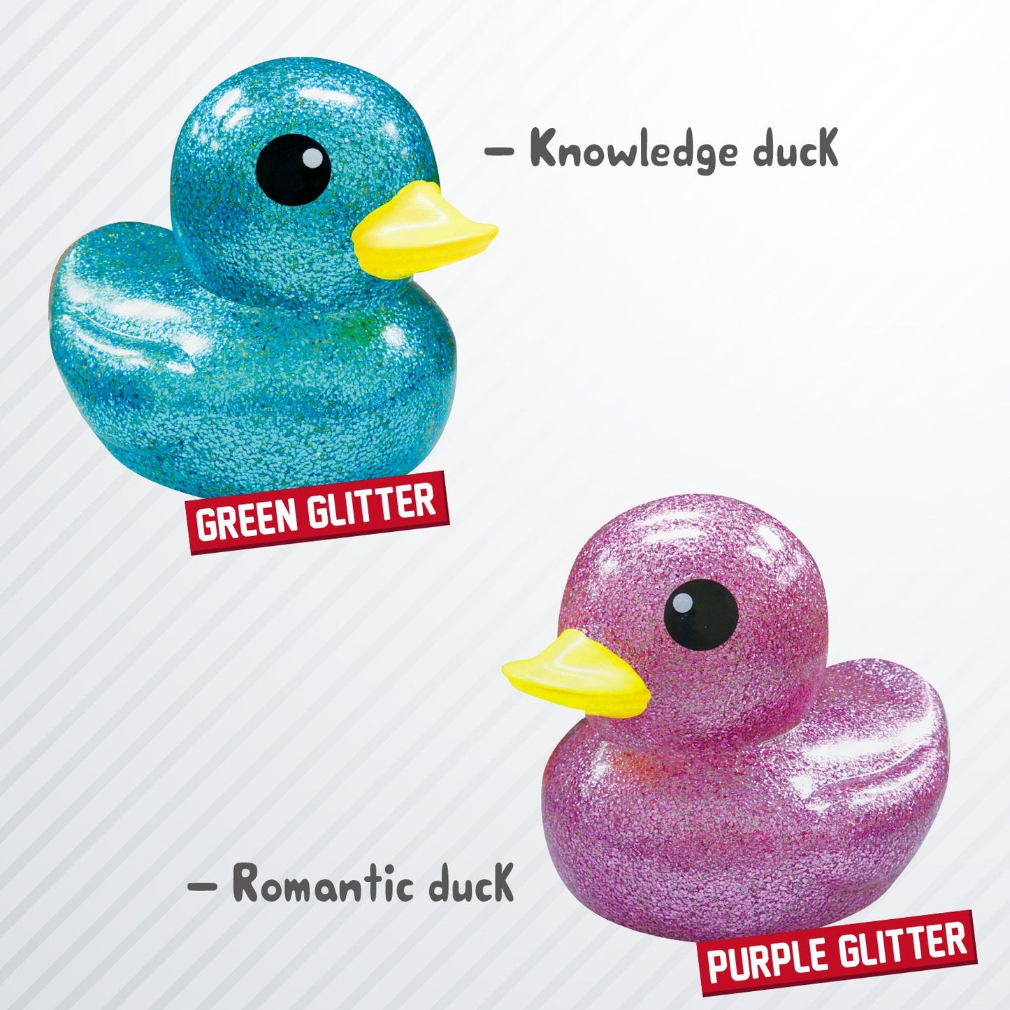 10cm Glitter Duck with Cardboard Box, 7 Colors