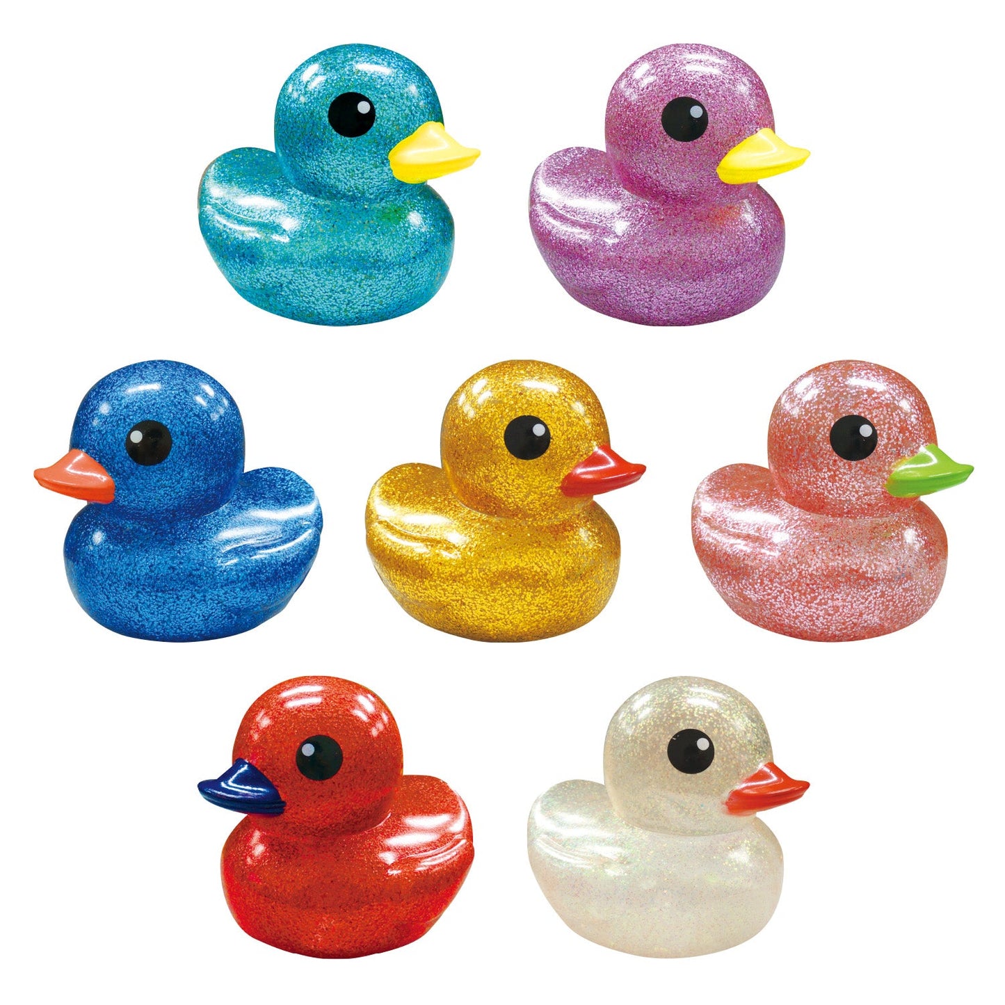 10cm Glitter duck, 7 color Bulk