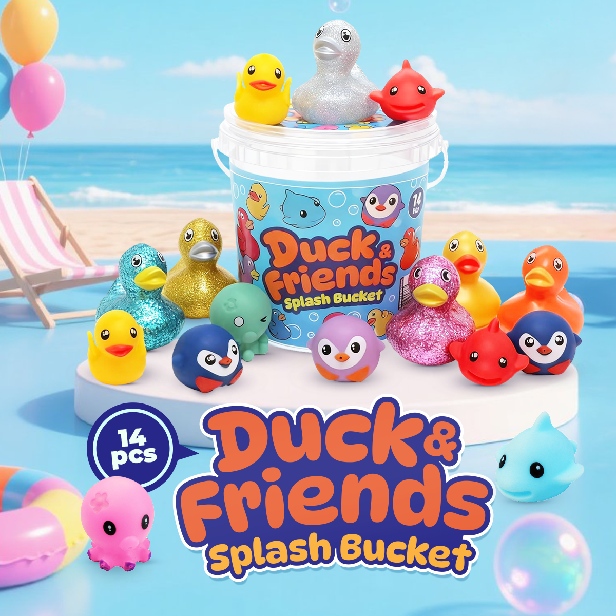 Duck & Friends Splash Bucket (14pcs)