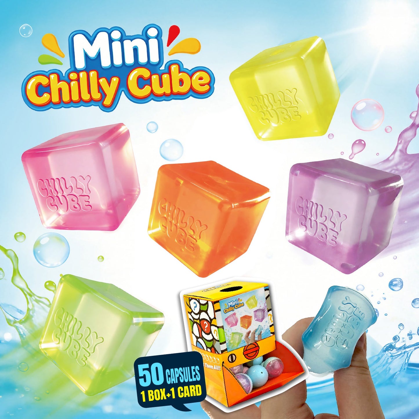 Mini Chilly Cube Gummy Countertop Capsule Display(5cm L40)