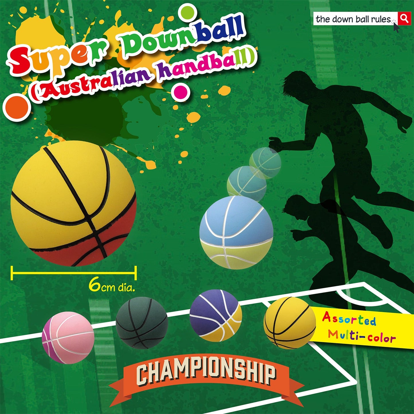 6cm Downball Australia Multi color(10pcs/bag)