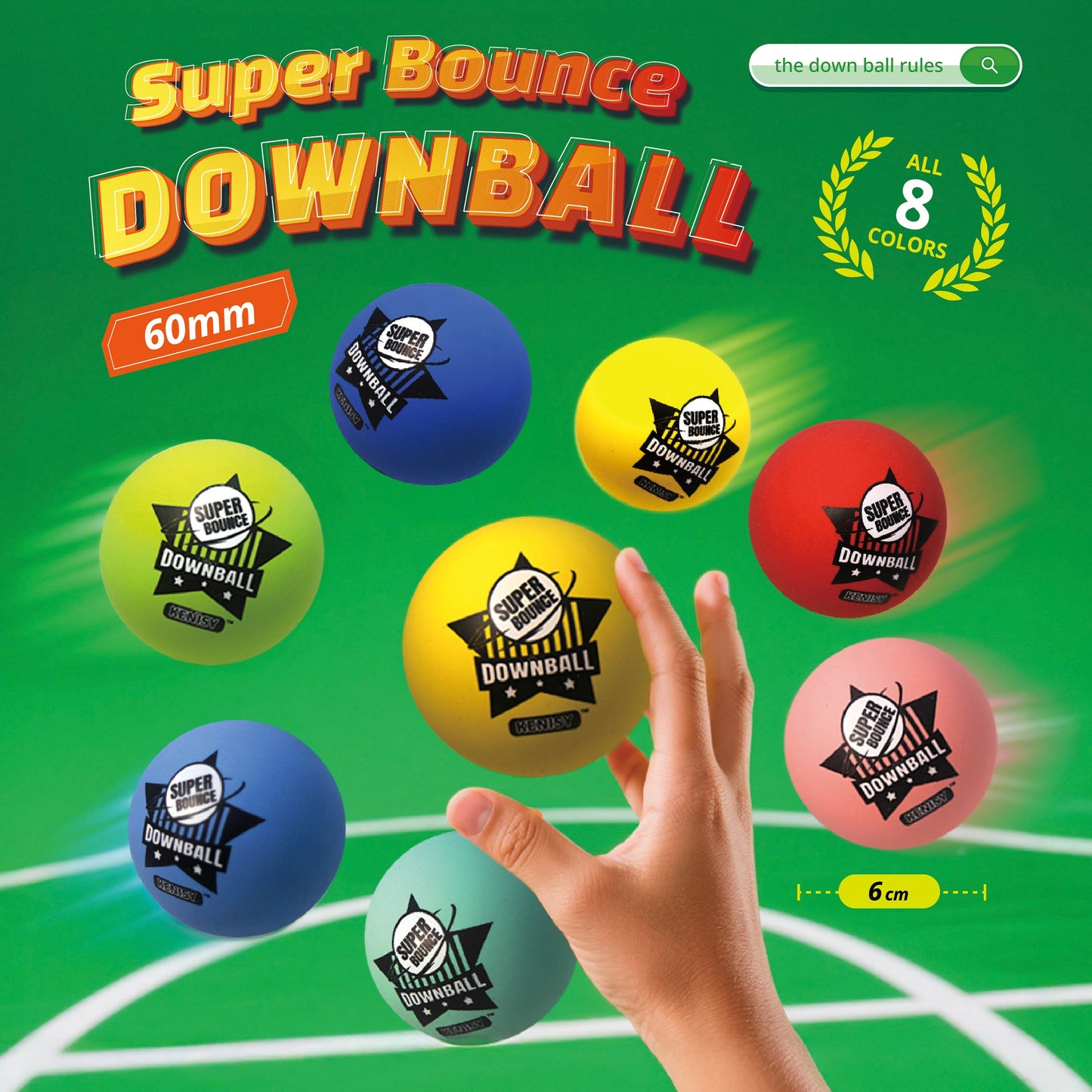 6cm Downball with K printing (8pcs/bag)