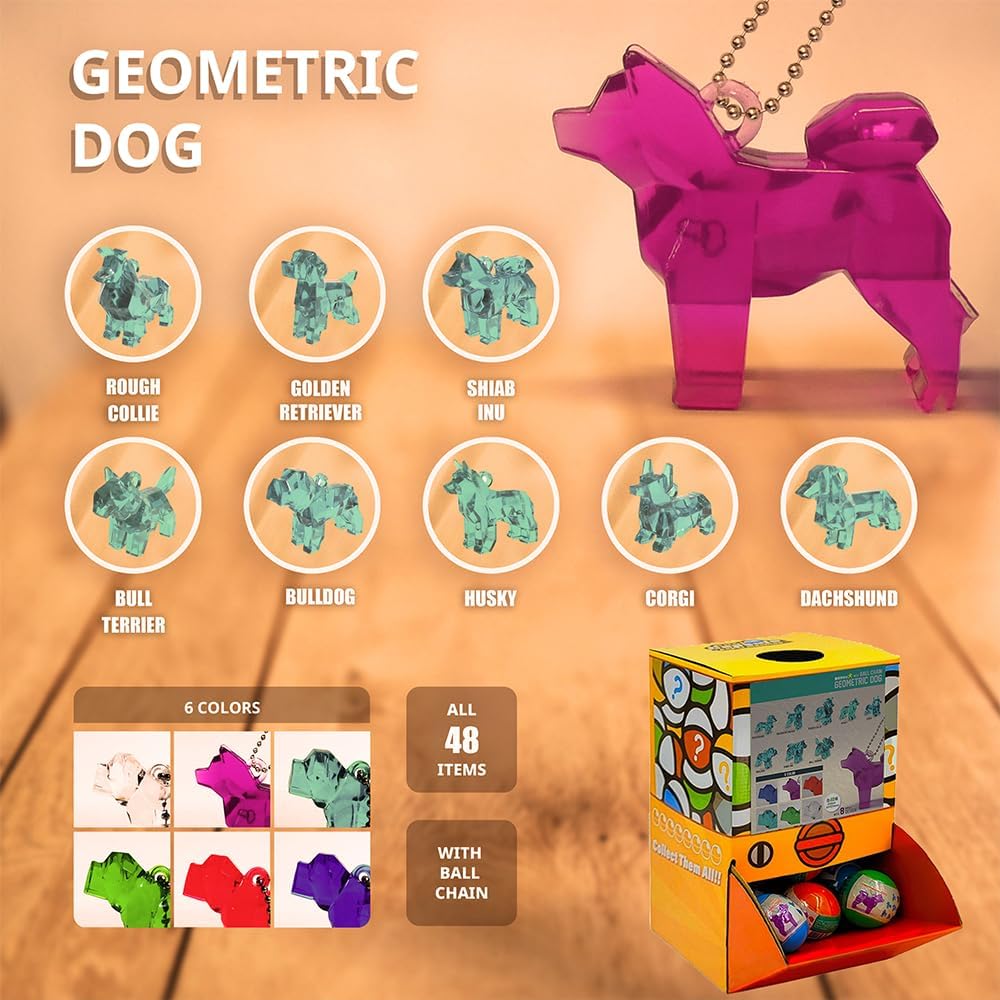 Geometric Dog (Translucent), 50mm capsule in display box