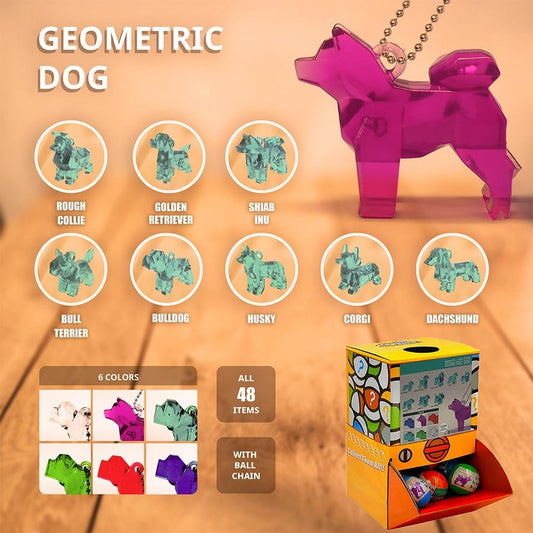 Geometric Dog (Translucent), 50mm capsule in display box