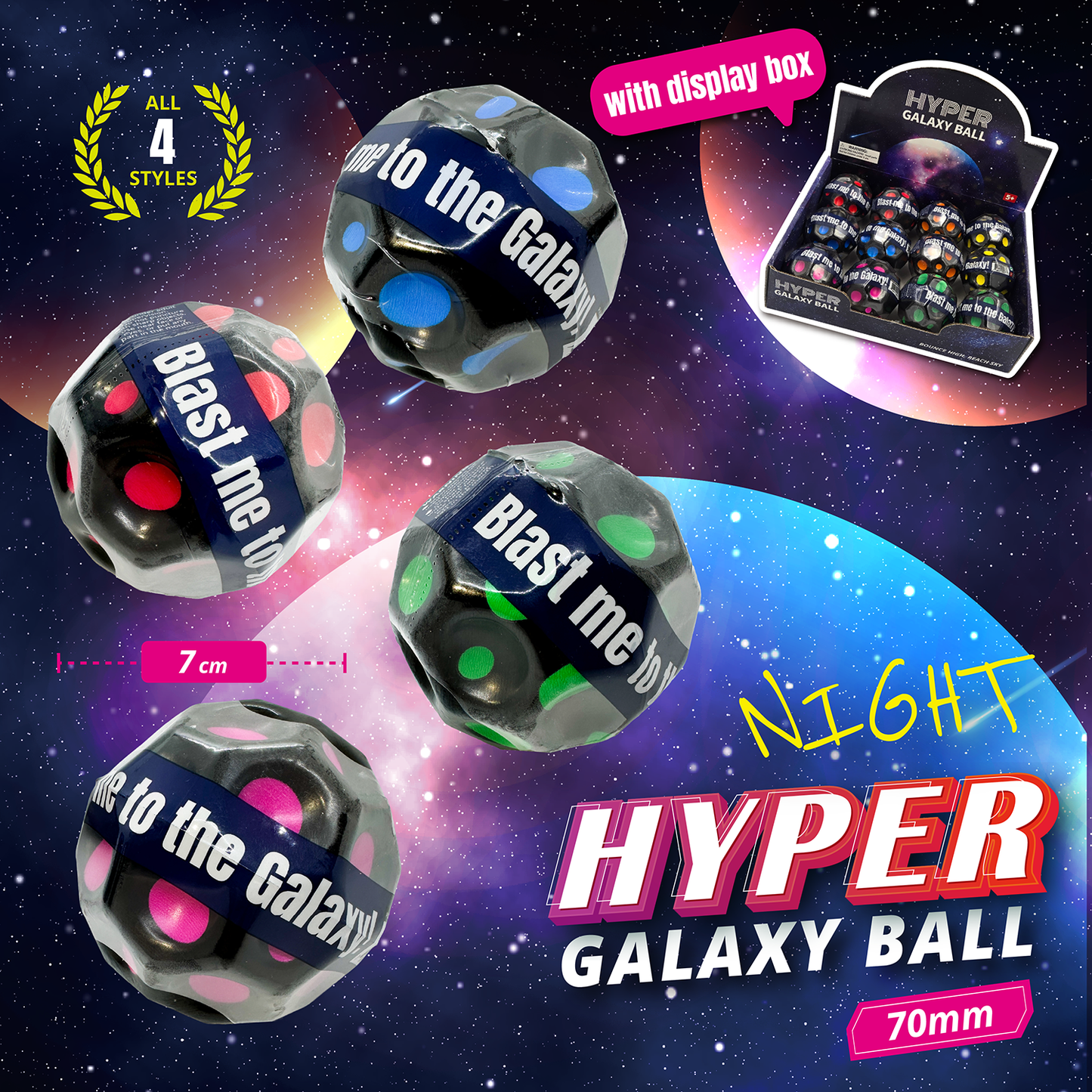 [Random color] Hyper Galaxy Ball-Night 7cm Display