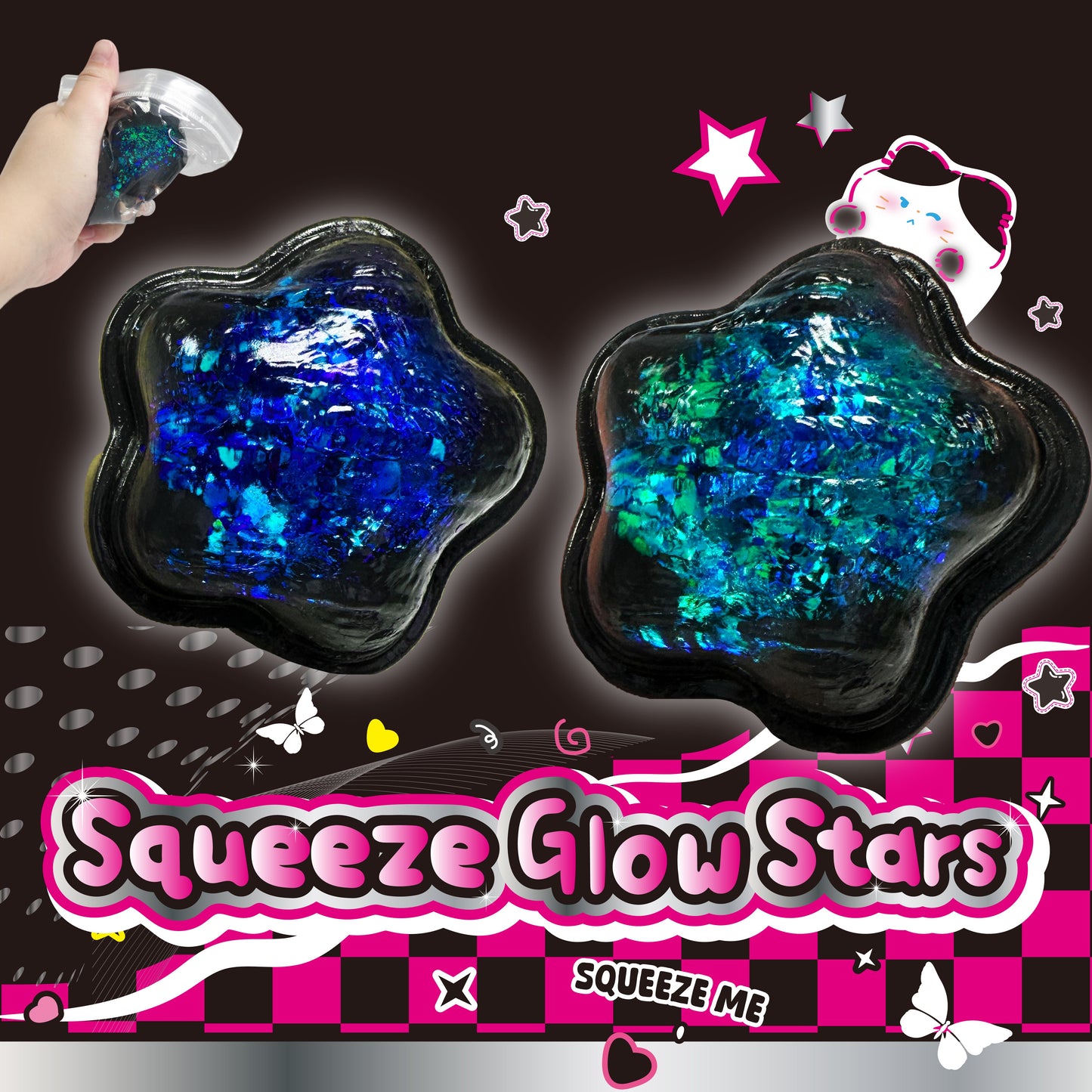 Squeeze Glow Stars w/display