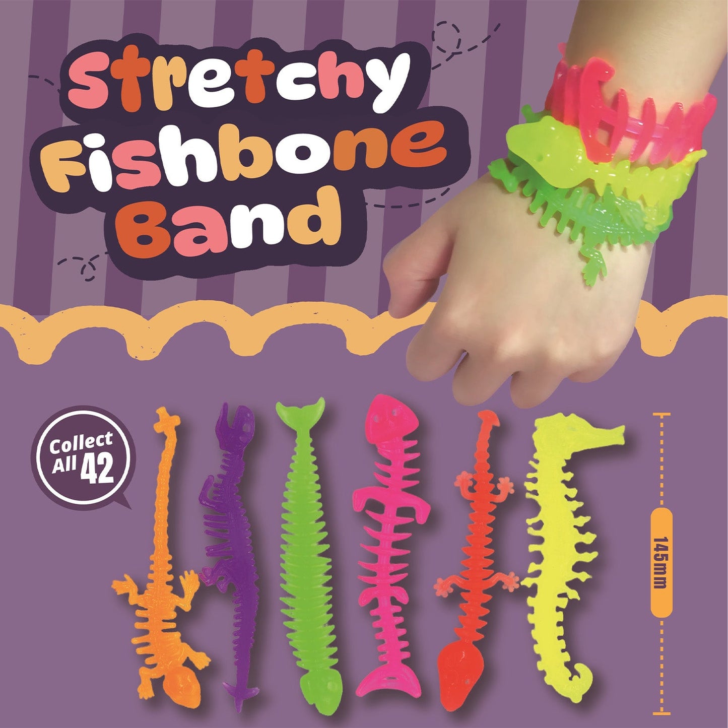 Mini TPR  fish bone bracelet in 50mm capsule