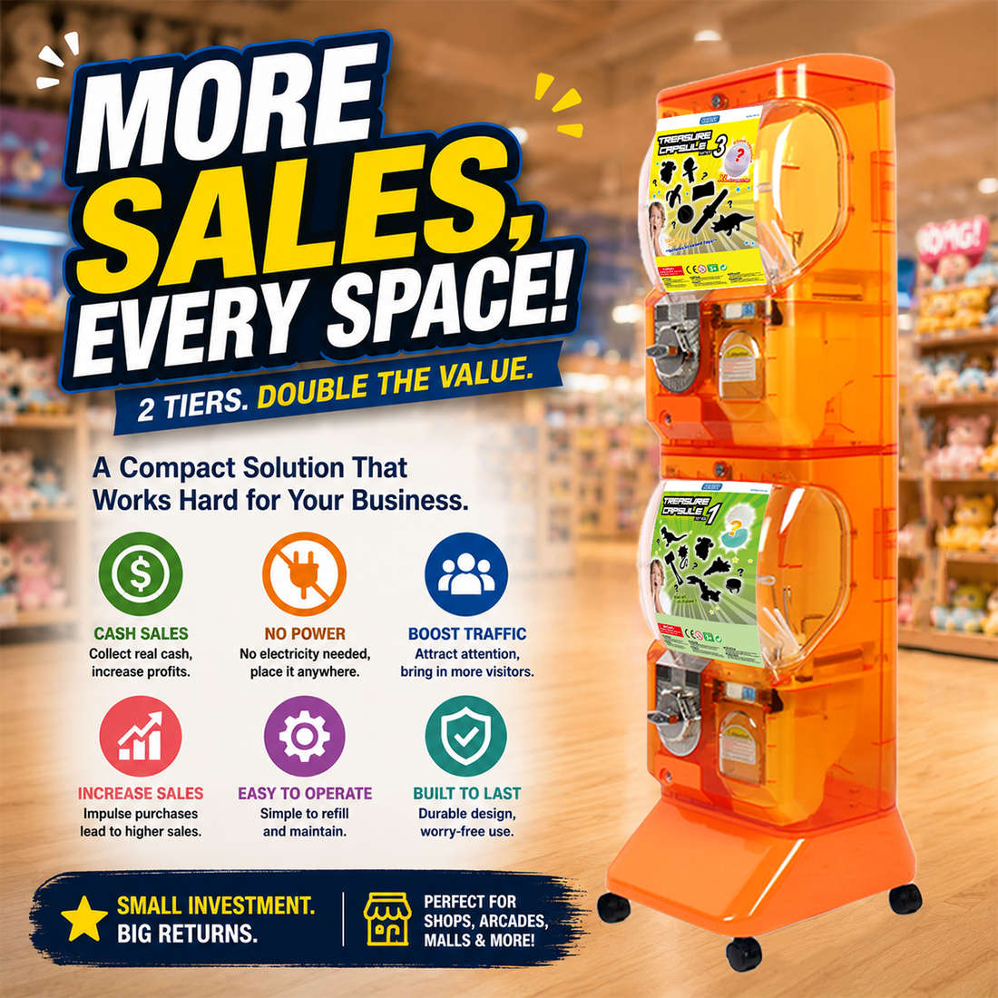 Translucent Vending machine(2disp)-Orange – Kenisy Toys Store